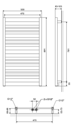 Designový topný žebřík Conti 89 x 50 cm v moderní barvě Cappuccino